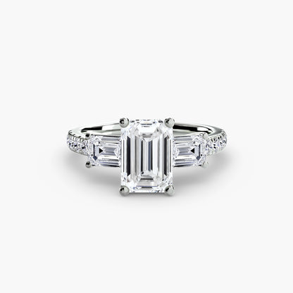 Three-Stone Ring with Pavé Band 4