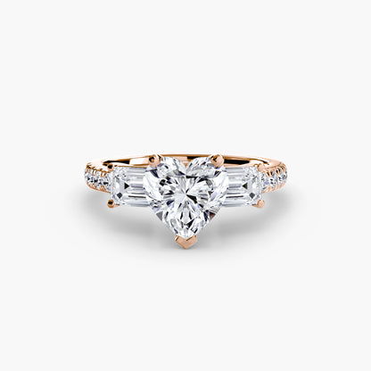 Three-Stone Ring with Pavé Band 4