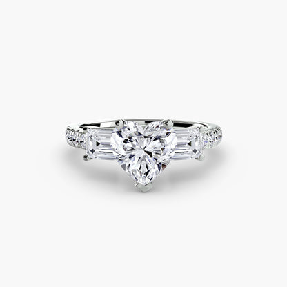 Three-Stone Ring with Pavé Band 4