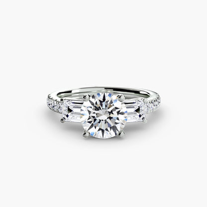 Three-Stone Ring with Pavé Band 4
