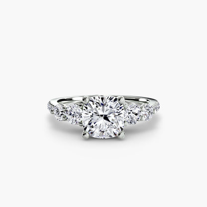 Five Stone Ring with Pavé Band
