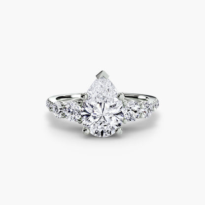 Five Stone Ring with Pavé Band