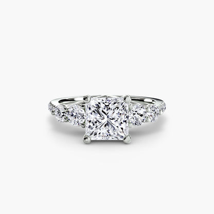 Five Stone Ring with Pavé Band