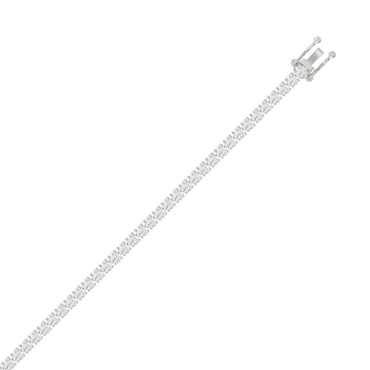 Classic 4 Prong Diamond Tennis Bracelet approx. 5 ct, 10K White Gold, top view