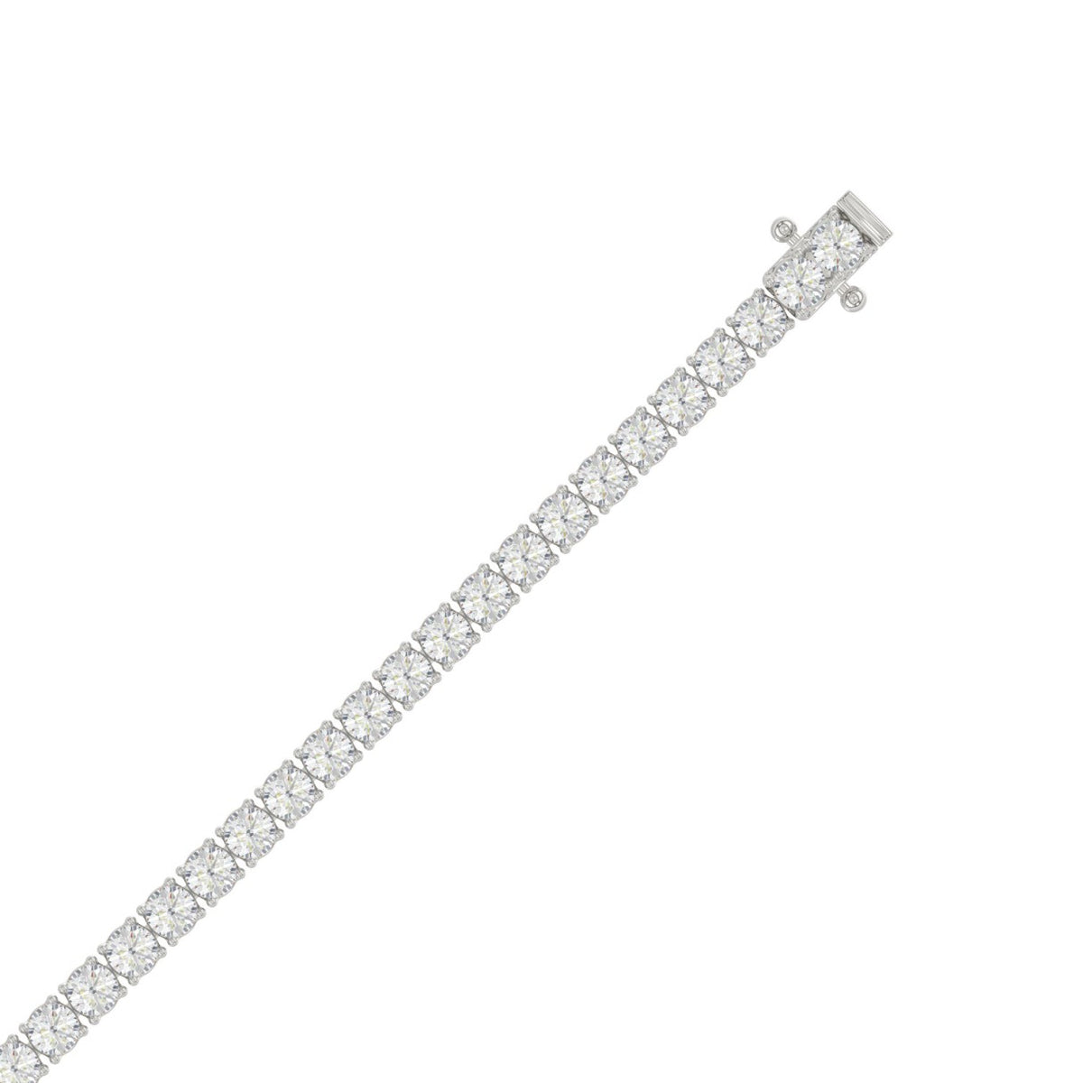 Classic 4 Prong Diamond Tennis Bracelet approx. 7 ct, 10K White Gold, top view