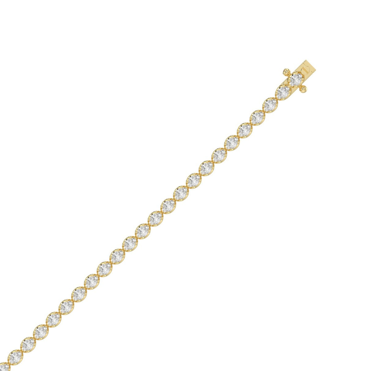 Classic 4 Prong Oval Diamond Tennis Bracelet approx. 4 ct, 10K Yellow Gold, top view