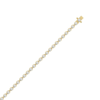 Classic 3 Prong Pear Diamond Tennis Bracelet approx. 3.5 ct, 10K Yellow Gold, top view