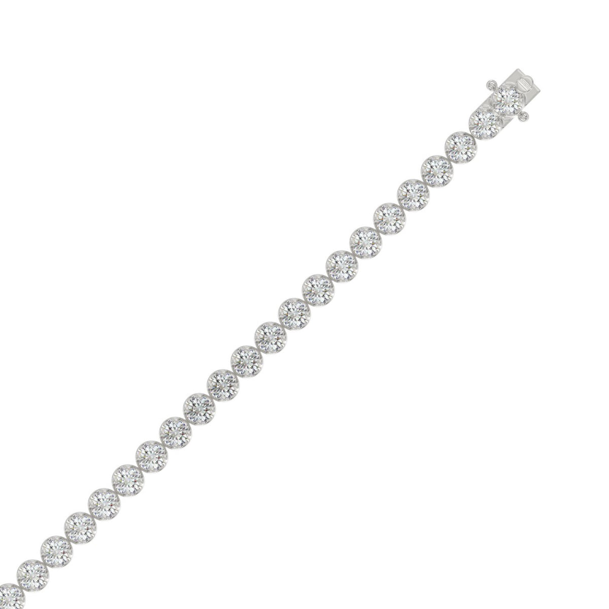 Lightweight Fusion Diamond Tennis Bracelet approx. 7 ct, 10K White Gold, top view