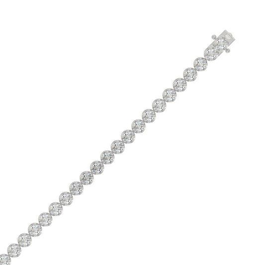 Lightweight Fusion Diamond Tennis Bracelet approx. 7 ct, 10K White Gold, top view
