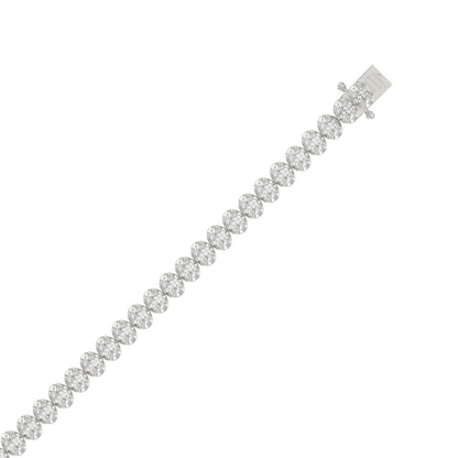 Classic 4 Prong Oval Diamond Tennis Bracelet approx. 5 ct, 10K White Gold, top view