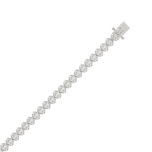 Classic 4 Prong Oval Diamond Tennis Bracelet approx. 5 ct, 10K White Gold, top view