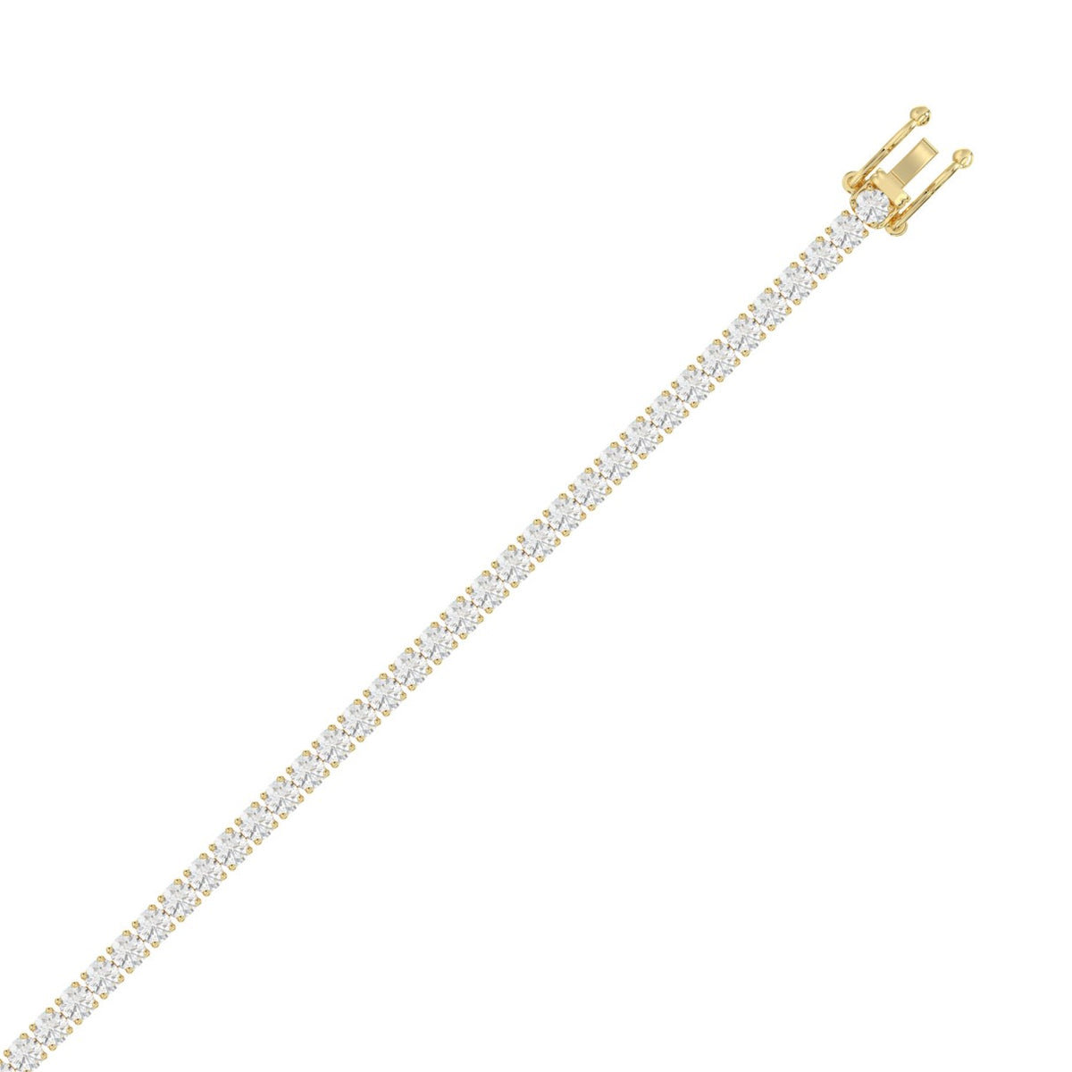 Classic 4 Prong Diamond Tennis Bracelet approx. 5 ct, 10K Yellow Gold, top view