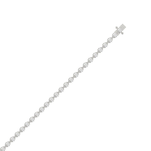 Classic 3 Prong Pear Diamond Tennis Bracelet approx. 3.5 ct, 10K White Gold, top view