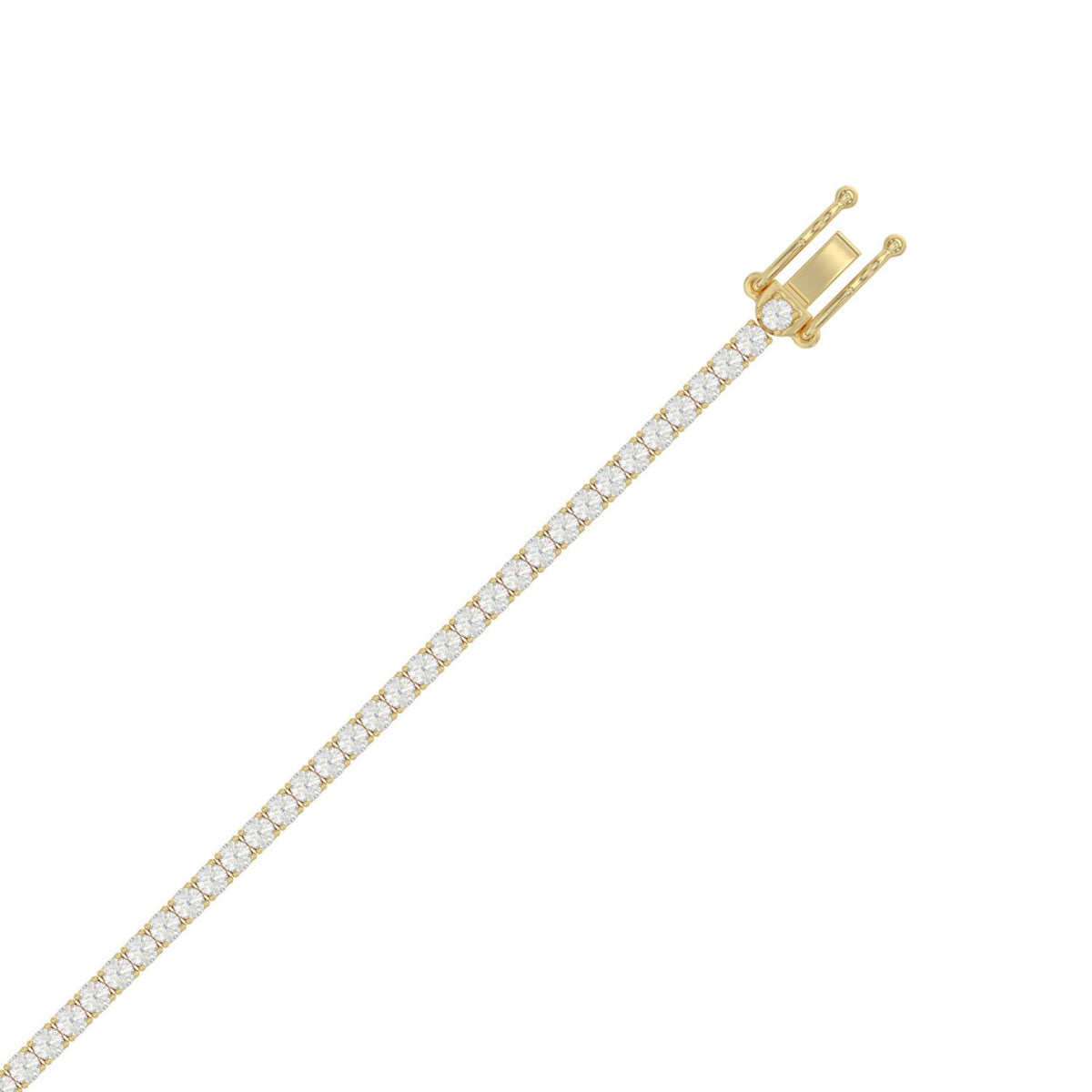 Classic 4 Prong Diamond Tennis Bracelet approx. 3 ct, 10K Yellow Gold, top view