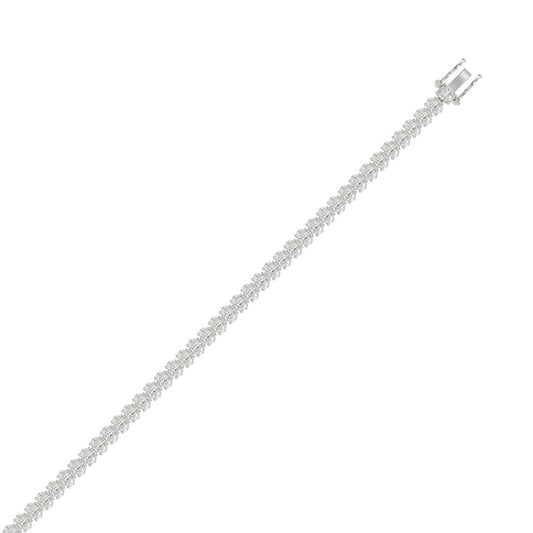 Classic 2 Prong Oval Diamond Tennis Bracelet approx. 7.1 ct, 10K White Gold, top view