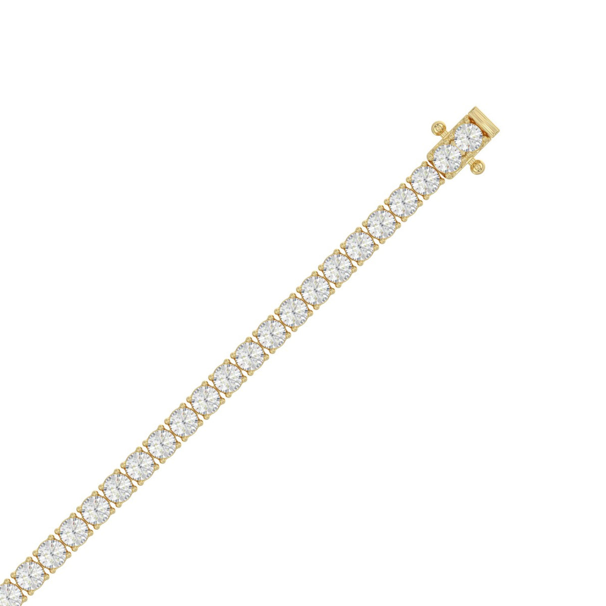 Classic 4 Prong Diamond Tennis Bracelet approx. 7 ct, 10K Yellow Gold, top view