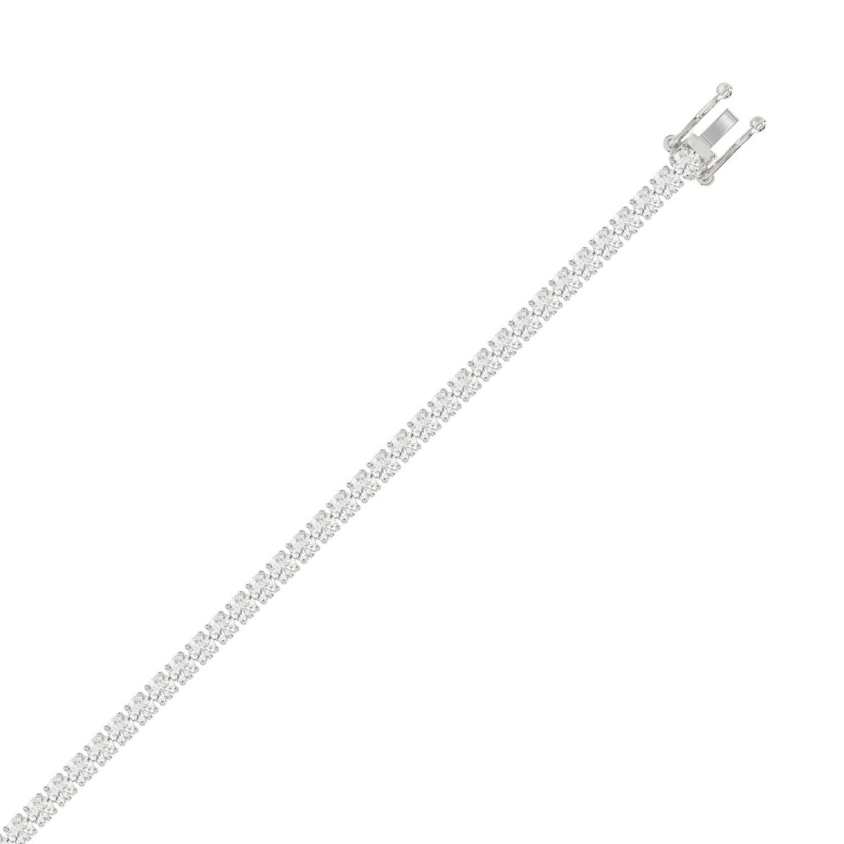 Classic 4 Prong Diamond Tennis Bracelet approx. 5 ct, 10K White Gold, top view