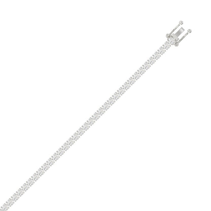 Classic 4 Prong Diamond Tennis Bracelet approx. 5 ct, 10K White Gold, top view
