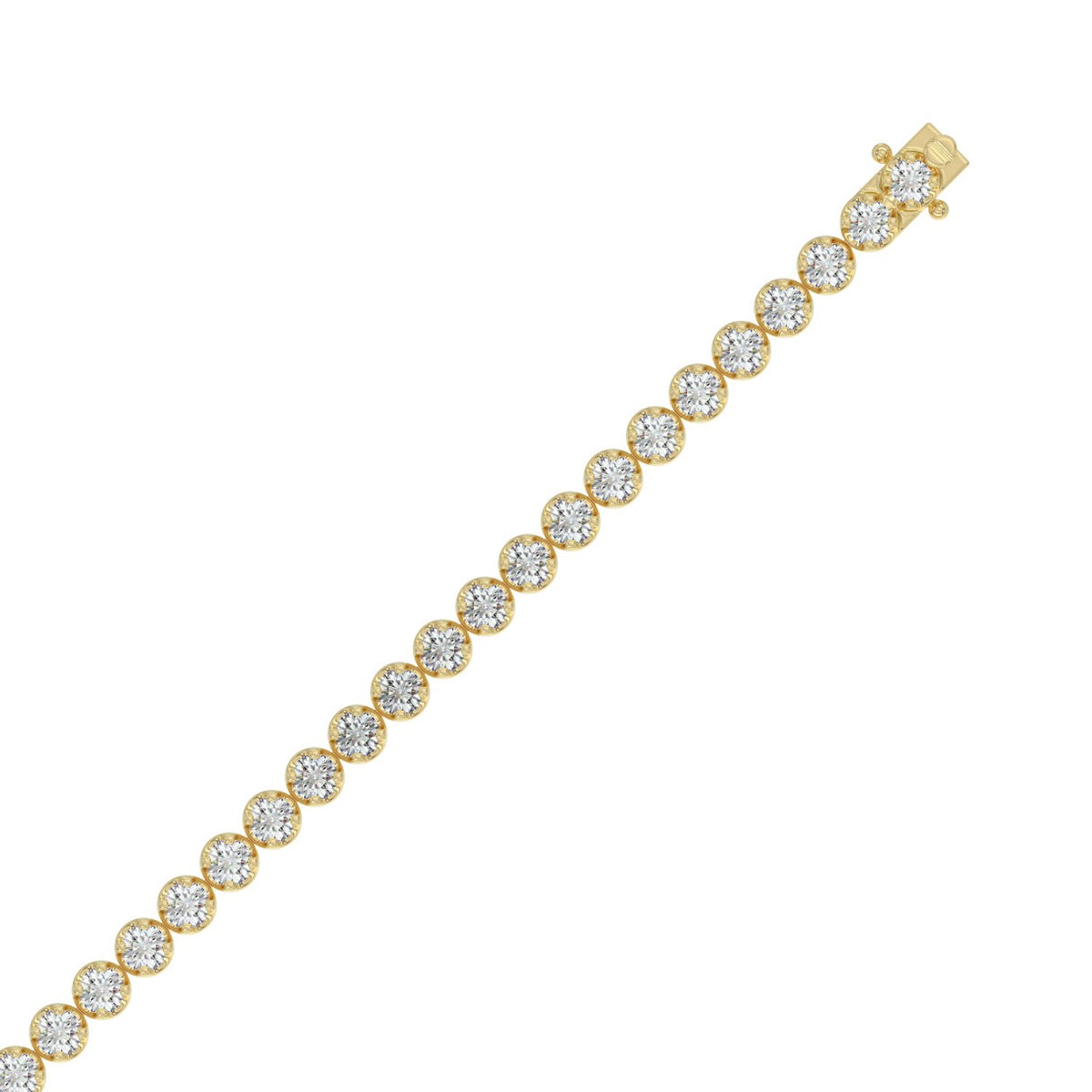 Lightweight Fusion Diamond Tennis Bracelet approx. 3 ct, 10K Yellow Gold, top view