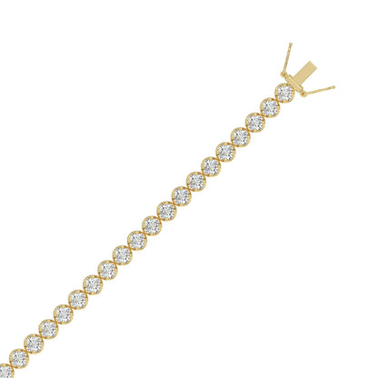 Lightweight Fusion Diamond Tennis Bracelet approx. 5 ct, 10K Yellow Gold, flat view