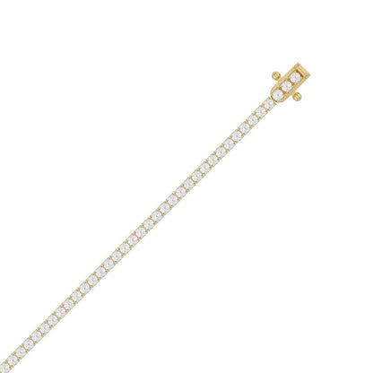 Classic 4 Prong Diamond Tennis Bracelet approx. 3 ct, 10K Yellow Gold, flat view