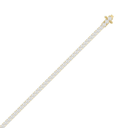 Classic 4 Prong Diamond Tennis Bracelet approx. 5 ct, 10K Yellow Gold, flat view