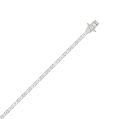 Classic 4 Prong Diamond Tennis Bracelet approx. 3 ct, 10K White Gold, flat view
