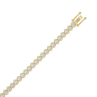 Classic 4 Prong Oval Diamond Tennis Bracelet approx. 5 ct, 10K Yellow Gold, flat view