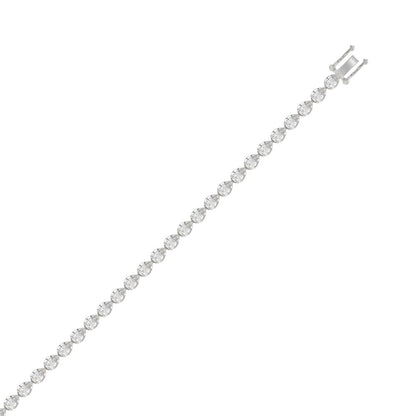 Classic 3 Prong Pear Diamond Tennis Bracelet approx. 3.5 ct, 10K White Gold, flat view