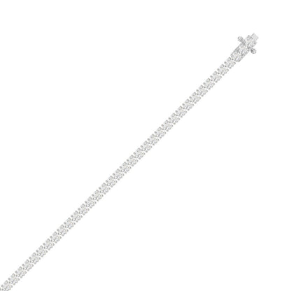 Classic 4 Prong Diamond Tennis Bracelet approx. 5 ct, 10K White Gold, flat view