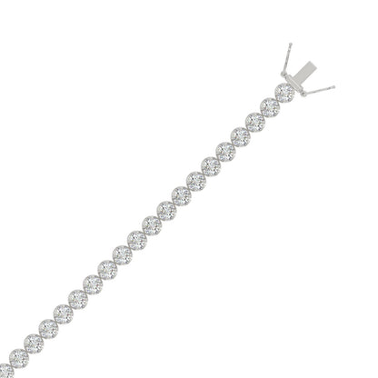 Lightweight Fusion Diamond Tennis Bracelet approx. 3 ct, 10K White Gold, flat view