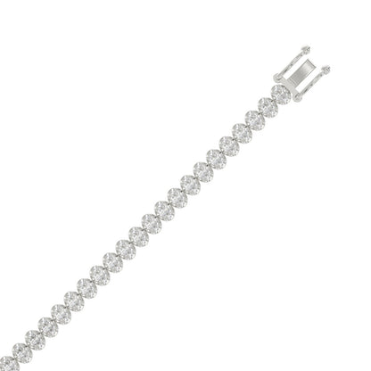 Classic 4 Prong Oval Diamond Tennis Bracelet approx. 5 ct, 10K White Gold, flat view