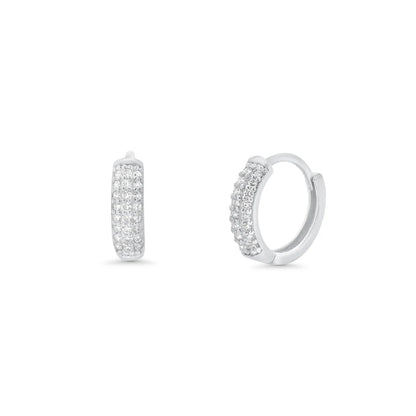 Sterling Silver Lab Grown Diamond Huggie Hoop Earrings