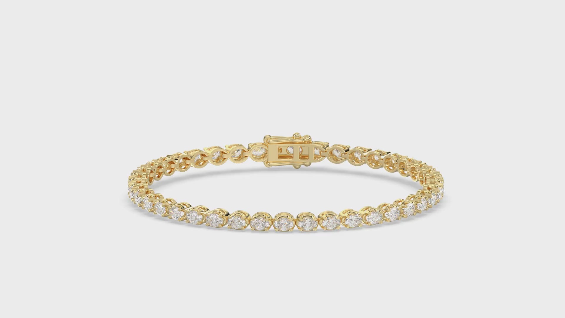 Classic 4 Prong Oval Diamond Tennis Bracelet approx. 4 ct, 10K Yellow Gold, video