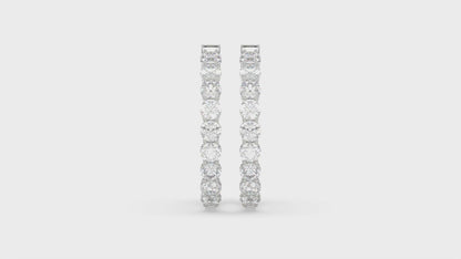 Inside-Out Round Diamond Hoop Earrings 7 ct, 10K White Gold, video