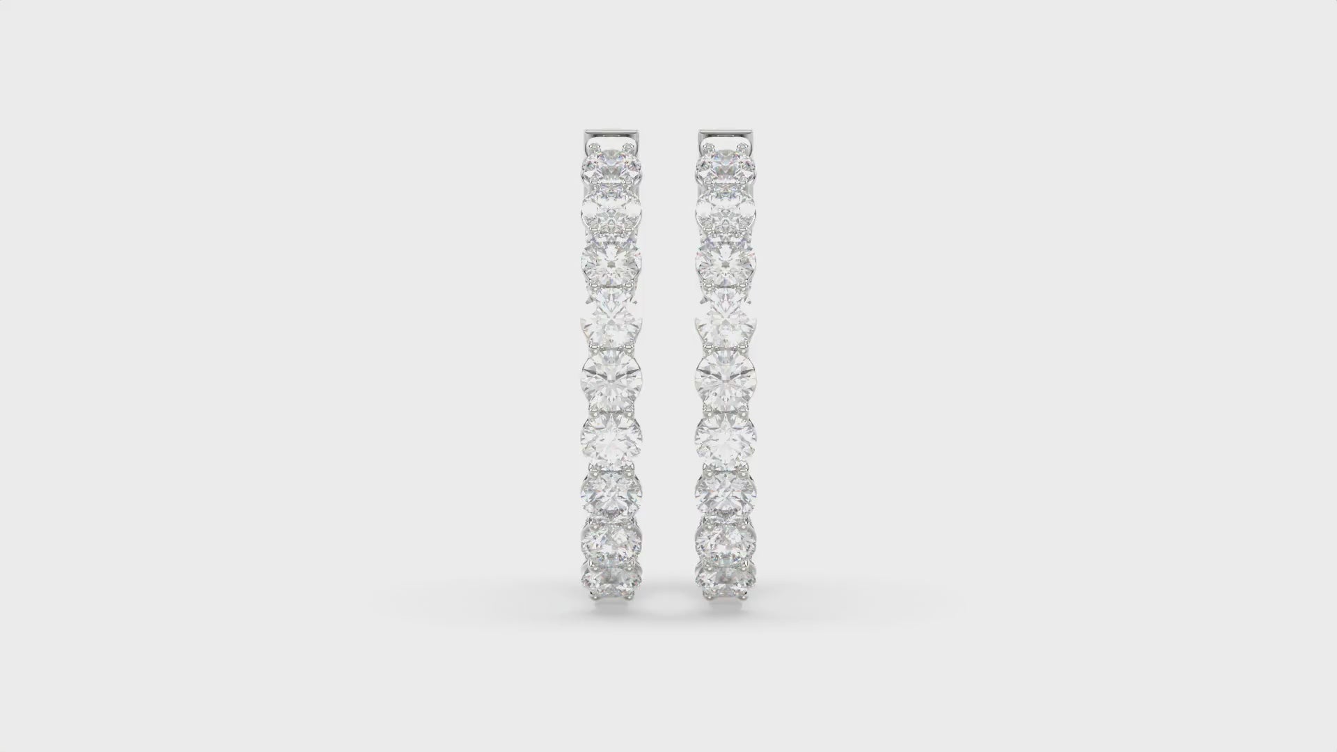 Inside-Out Round Diamond Hoop Earrings 7 ct, 10K White Gold, video