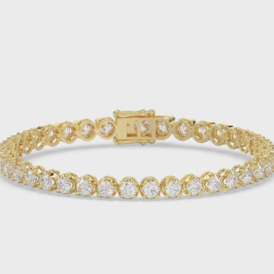 Lightweight Fusion Diamond Tennis Bracelet approx. 7 ct, 10K Yellow Gold, video