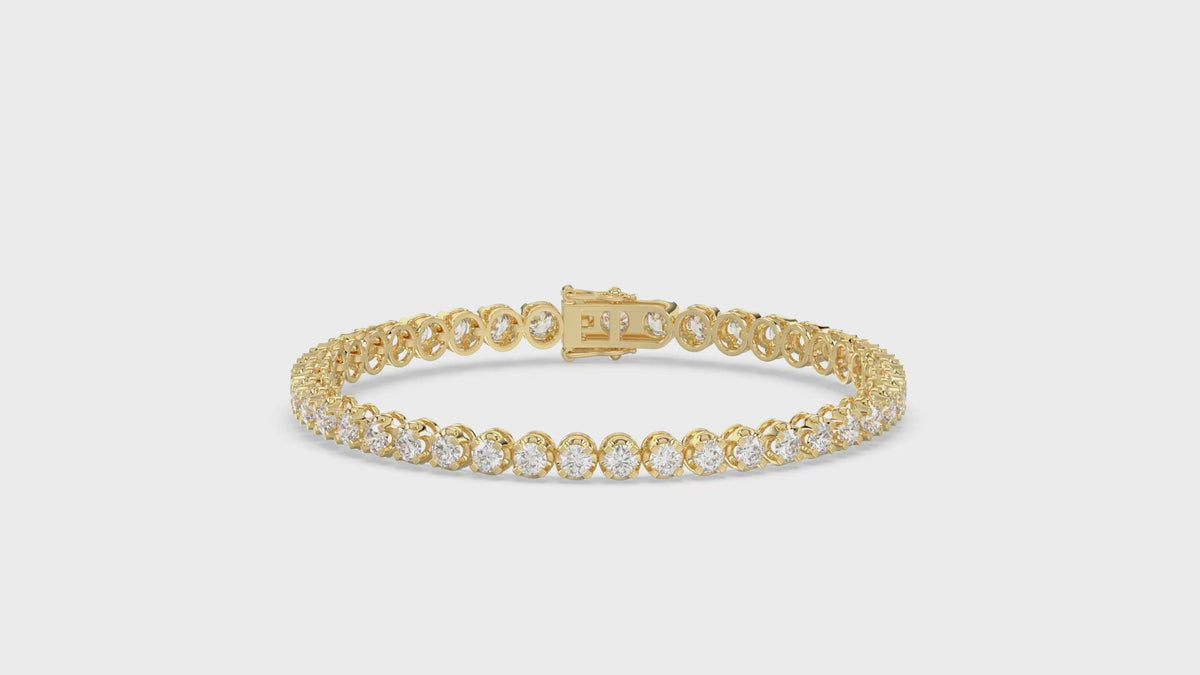 Lightweight Fusion Diamond Tennis Bracelet approx. 5 ct, 10K Yellow Gold, video