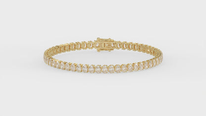 Classic 2 Prong Oval Diamond Tennis Bracelet approx. 7.1 ct, 10K Yellow Gold, video