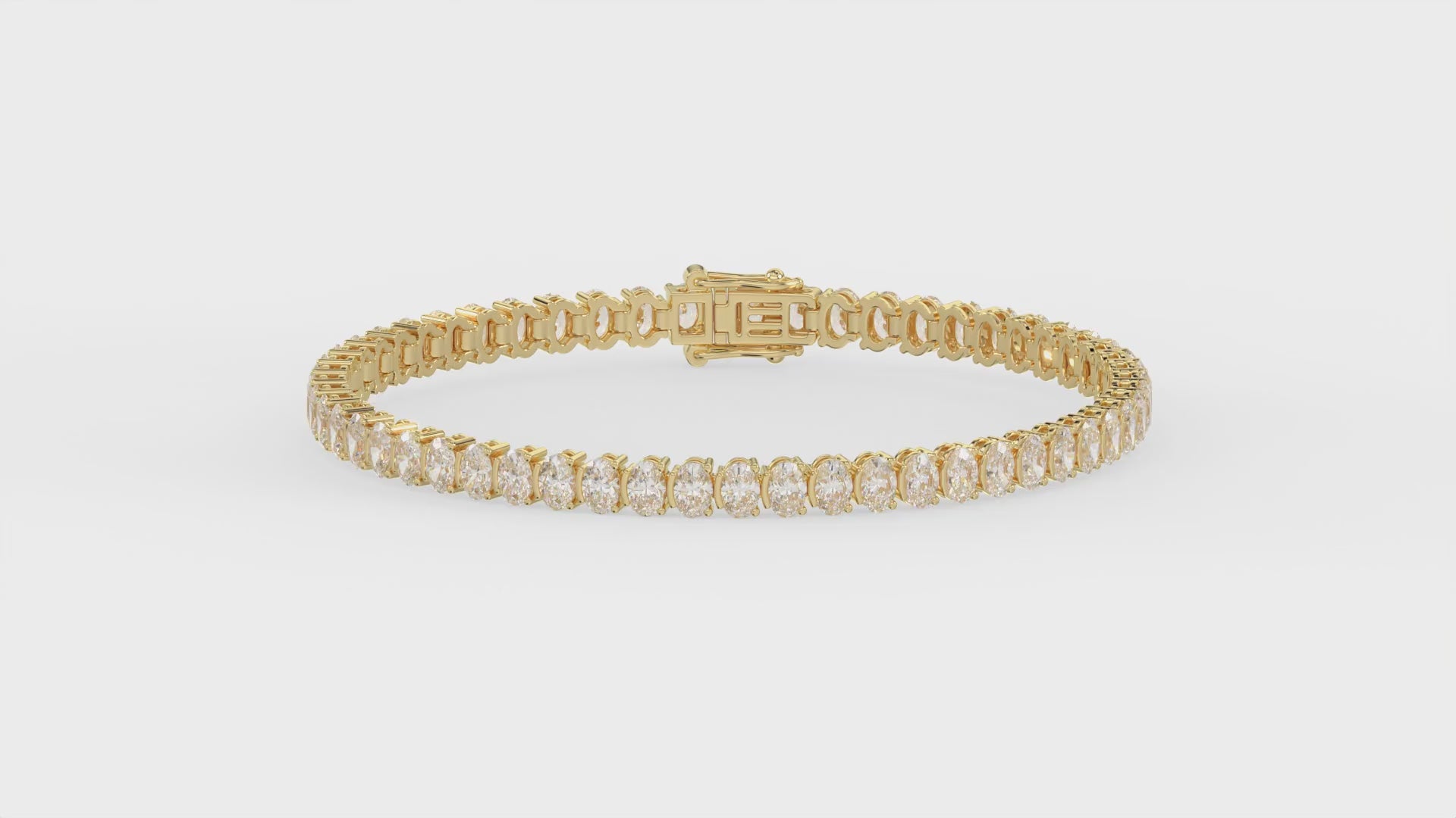 Classic 2 Prong Oval Diamond Tennis Bracelet approx. 7.1 ct, 10K Yellow Gold, video