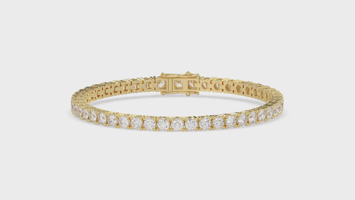 Classic 4 Prong Diamond Tennis Bracelet approx. 3 ct, 10K Yellow Gold, video