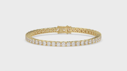 Classic 4 Prong Diamond Tennis Bracelet approx. 3 ct, 10K Yellow Gold, video