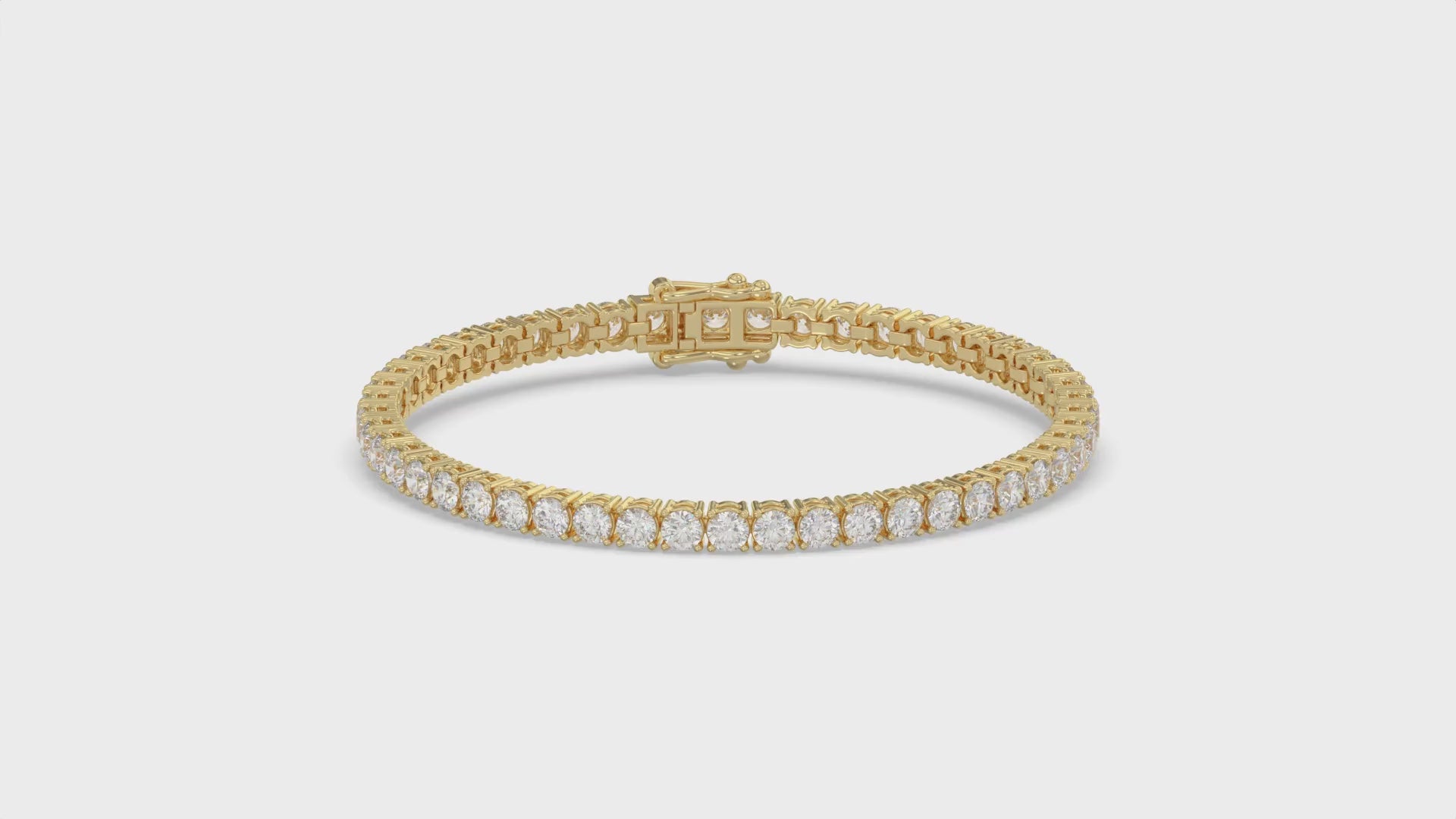 Classic 4 Prong Diamond Tennis Bracelet approx. 7 ct, 10K Yellow Gold, video