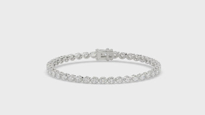 Classic 4 Prong Oval Diamond Tennis Bracelet approx. 4 ct, 10K White Gold, video
