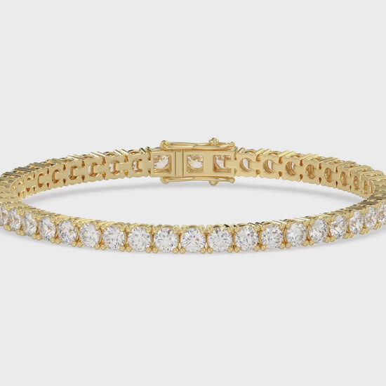 Classic 4 Prong Diamond Tennis Bracelet approx. 3 ct, 10K Yellow Gold, video