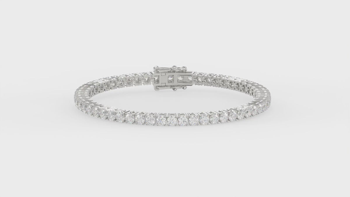 Classic 4 Prong Diamond Tennis Bracelet approx. 5 ct, 10K White Gold, video