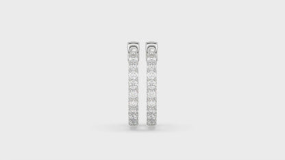 Inside-Out Round Diamond Hoop Earrings 3 ct, 10K White Gold, video