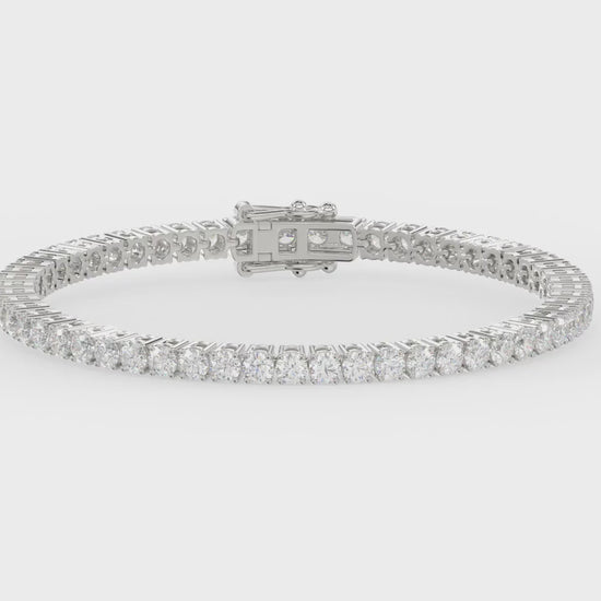 Classic 4 Prong Diamond Tennis Bracelet approx. 5 ct, 10K White Gold, video