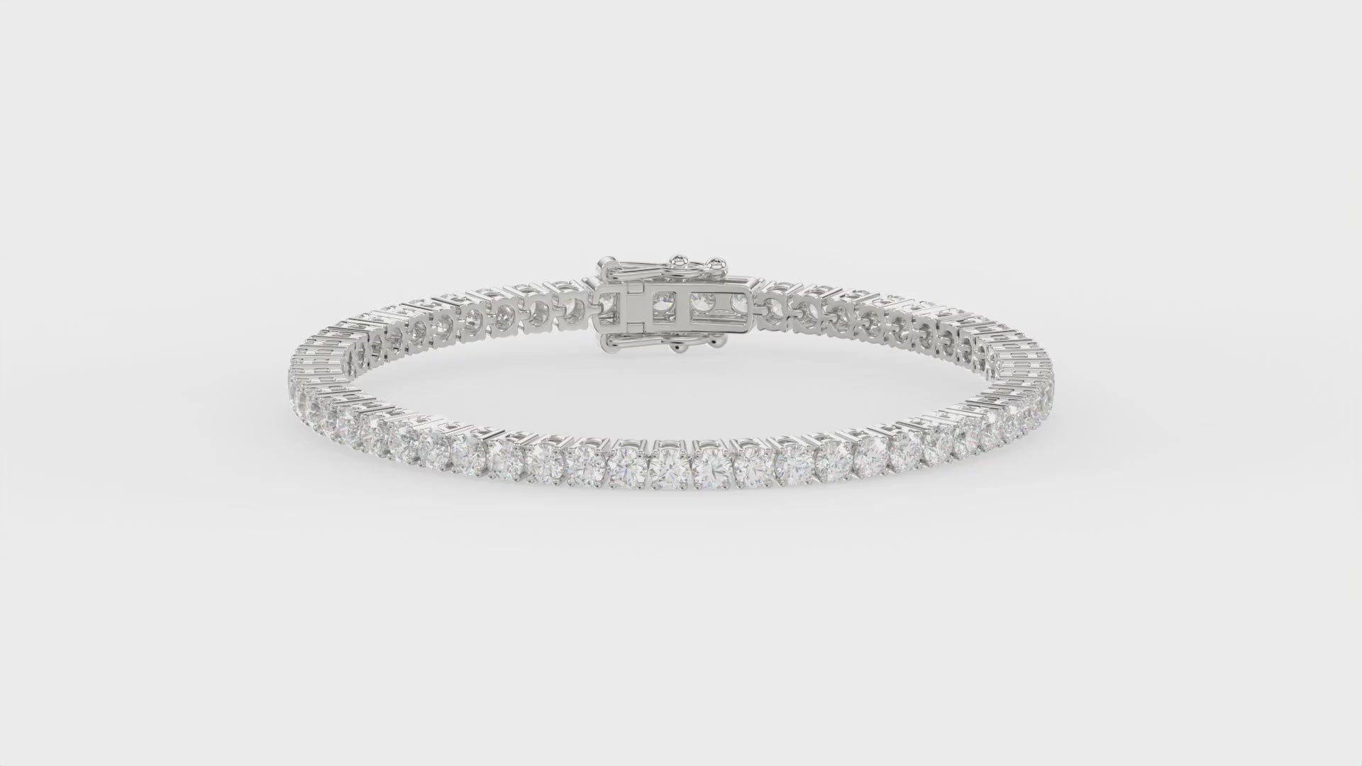Classic 4 Prong Diamond Tennis Bracelet approx. 5 ct, 10K White Gold, video