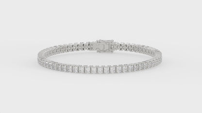 Classic 4 Prong Princess Diamond Tennis Bracelet approx. 7 ct, 10K White Gold, video